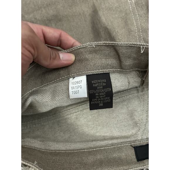 Vintage 90s Marithe Francois Girbaud Mens 38x11.5 Baggy Denim Shorts Khaki - Picture 7 of 10